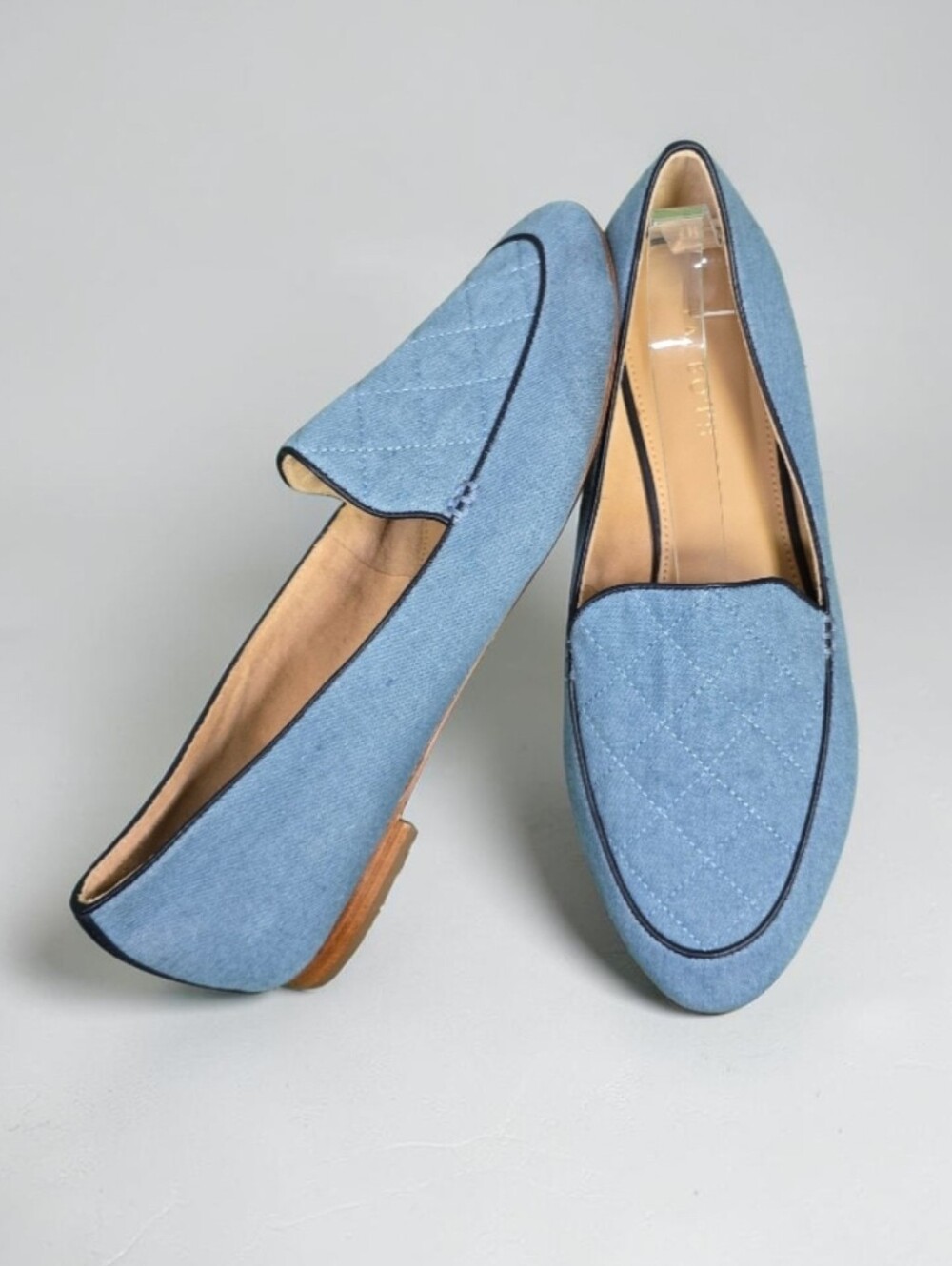 Talbots Ryan Quilited Cotton Denim Slip-On Casual Loafers Womens Size 10 Blue